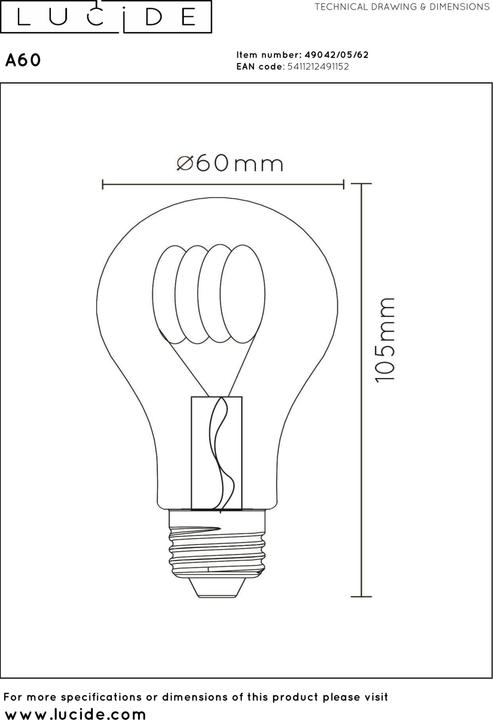 Produktbild Lucide Amber (E27, 4.90 W, 380 lm, 1 x, G)