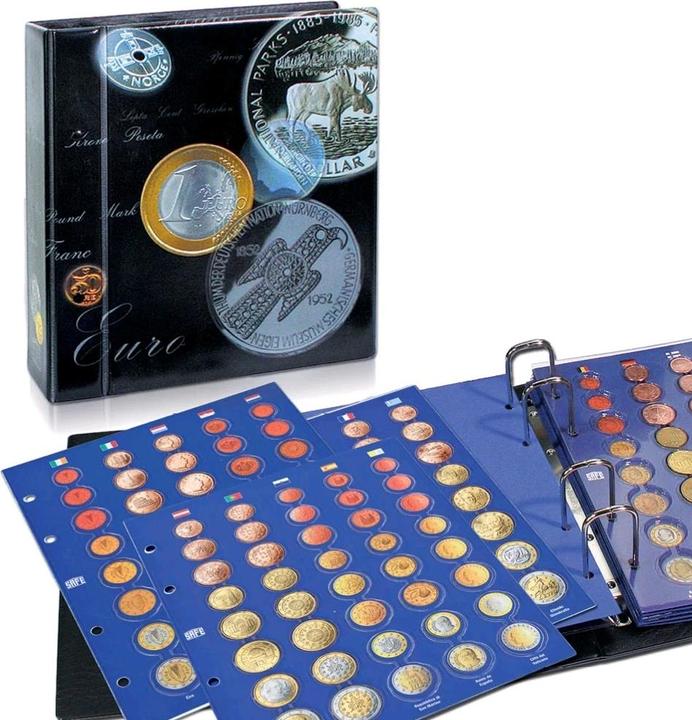 Schwäbische Albumfabrik Album de collection de pièces d'euro Topset, pour tous les jeux de pièces d'euro de 1 cent à 2 euros