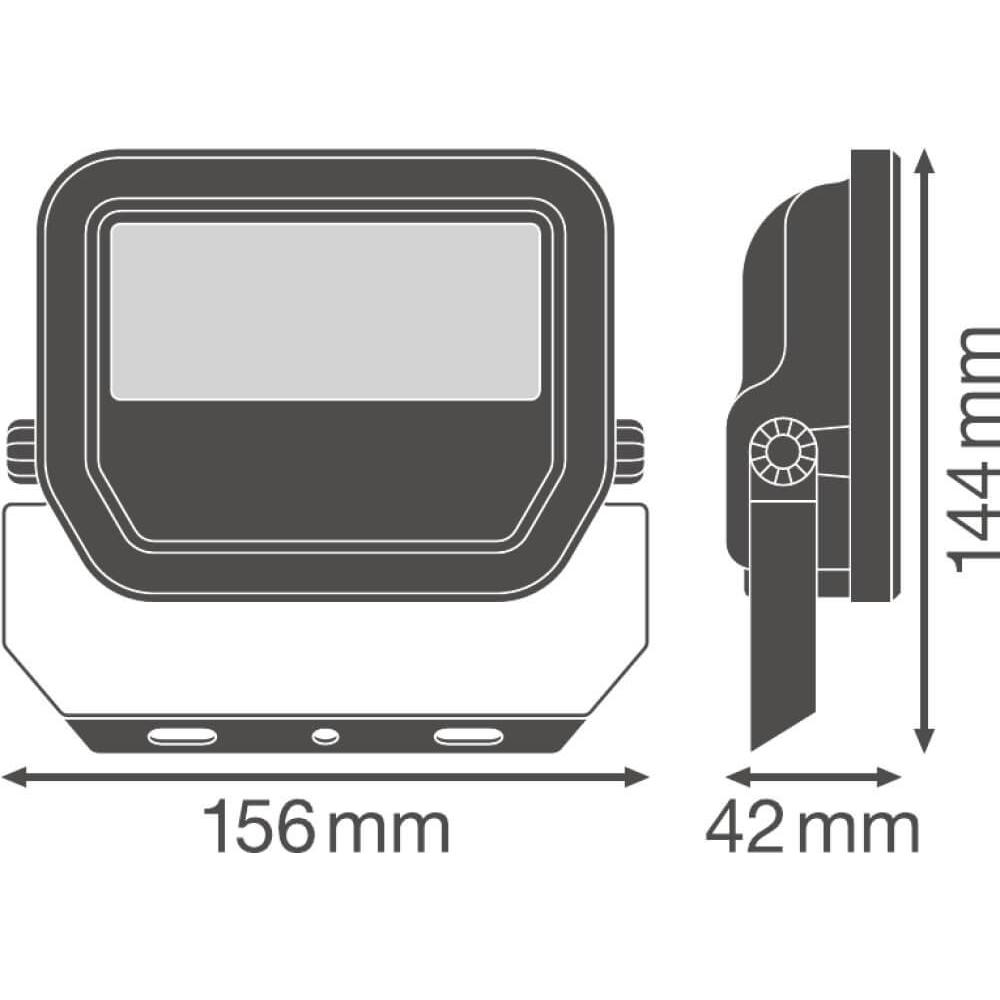 Ledvance, Fassadenbeleuchtung, LED Flutlichtstrahler FL PFM 20 W 6500 K SYM 100 BK Kaltweiss (2400 lm, IP65)