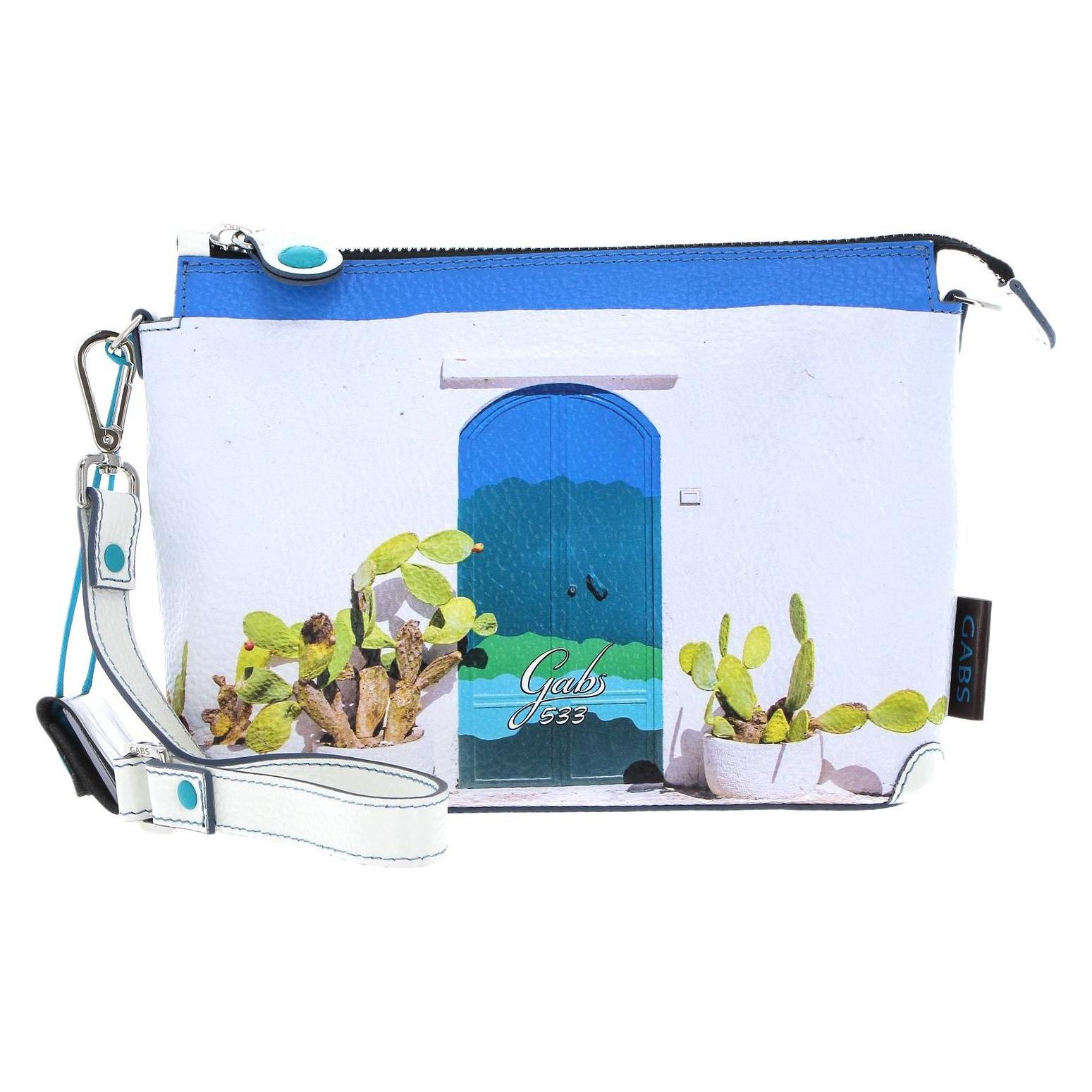 Gabs, Damen, Handtasche, Josephine Tg Trip Pelle + Ruga Black Bag, Blau, Weiss