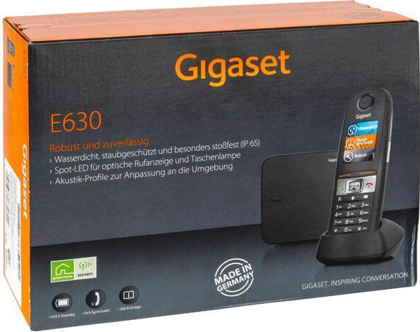 Image du produit Gigaset E630 noir certifié IP65 Alarme vibratoire Fonction mains libres