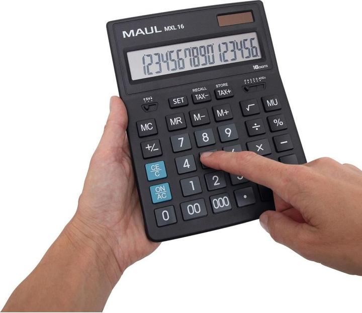 Image du produit Maul Calculatrice de poche MXL16 noire (Cellules solaires)