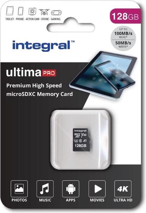 Actual product image 128GB PREMIUM HIGH SPEED MICROSDHC/XC V30 UHS-I U3 (128 GB, microSDXC, U3, UHS-I)