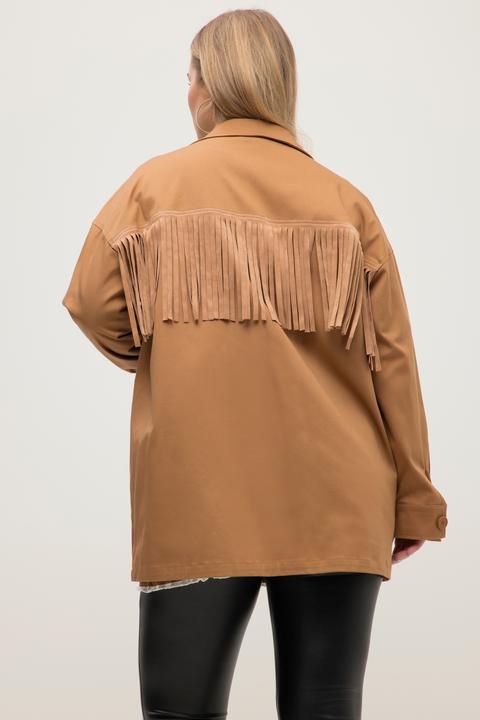 Produktbild Studio Untold Hemdjacke, oversized, Langarm, Taschen, Fransen (46, 48)