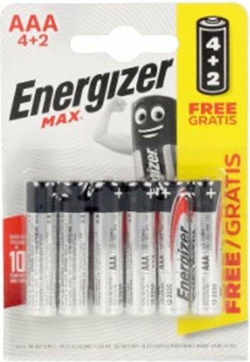 Actual product image Energizer Max 4+2 Micro (AAA) battery alkaline manganese 1.5 V 6 pcs. (6 pcs., AAA / LR03 / Micro / R03 / AM4 / MN2400 / KR03)
