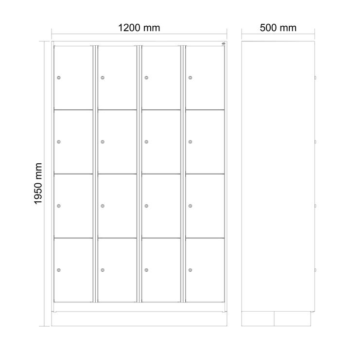 Produktbild C+P Fächerschrank Classic Plus, 4 Fächer übereinander, Abteilbreite 30 cm, mit Sockel (120 cm, 195 cm)