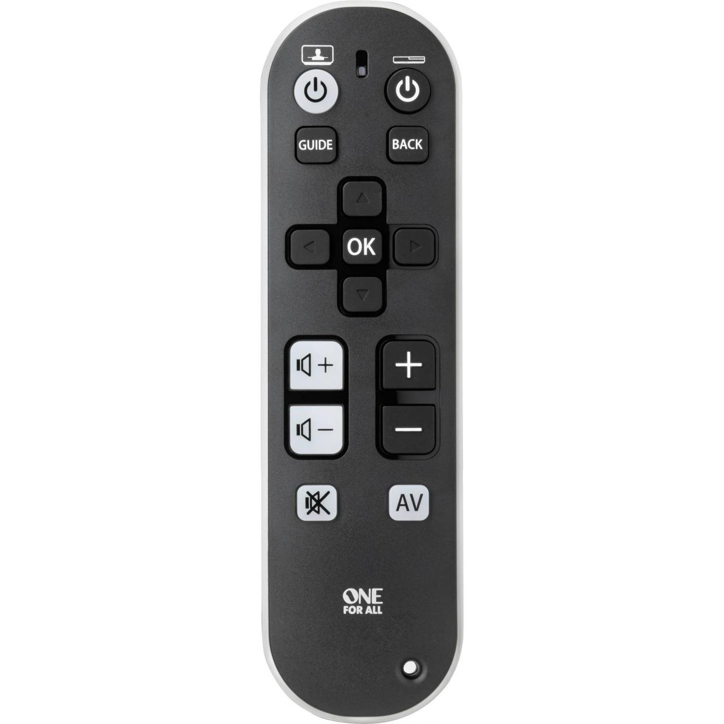 One for All URC 6810 TV Zapper (Universal Fernbedienung, Infrarot), Fernbedienung, Schwarz