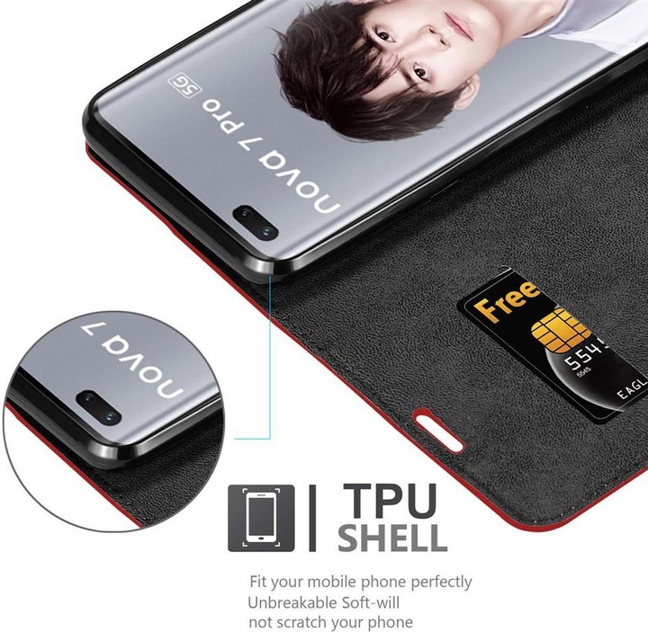 Actual product image Cadorabo Book Invisible Magnet Cover (Huawei Nova 7 Pro 5G)