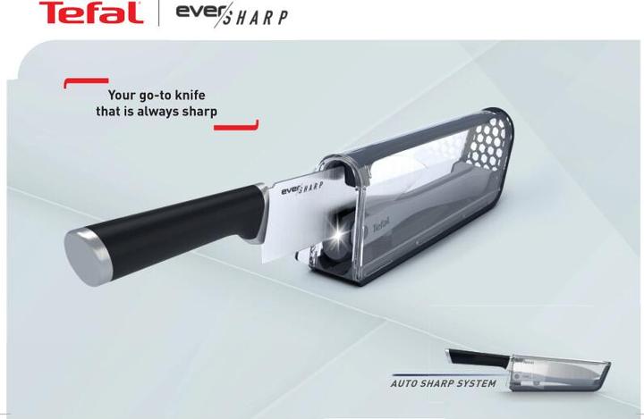 Actual product image Tefal Ever Sharp Chef's Knife with Knife Sharpener Case (16.50 cm)