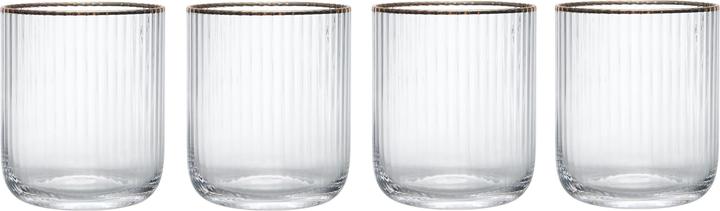 Mikasa Sorrento Ridged Crystal Tumbler Glasses, Set of 4, 400ml (0.40 l, 4x)