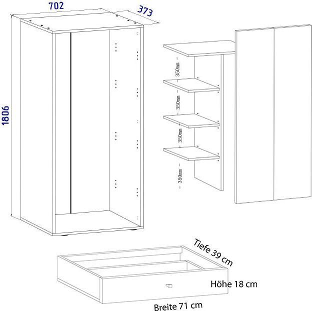 Nutritional values and ingredients VCM Wooden broom cleaning cabinet series Vandol with hinged doors (70 x 40 cm)