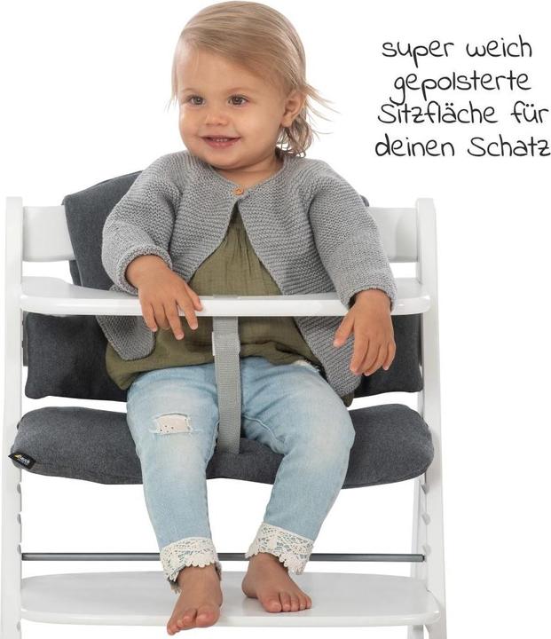 Actual product image Hauck Highchairs Highchair Alpha Plus White in economy set incl. seat cushion (Stair high chair)
