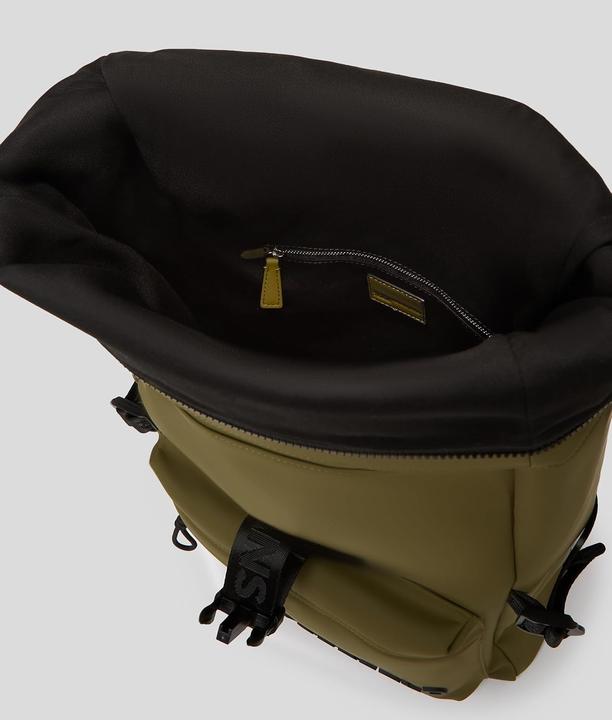 Actual product image Karl Lagerfeld Utility Coated Roll Backpack for Everyday Style and Weekend Adventures