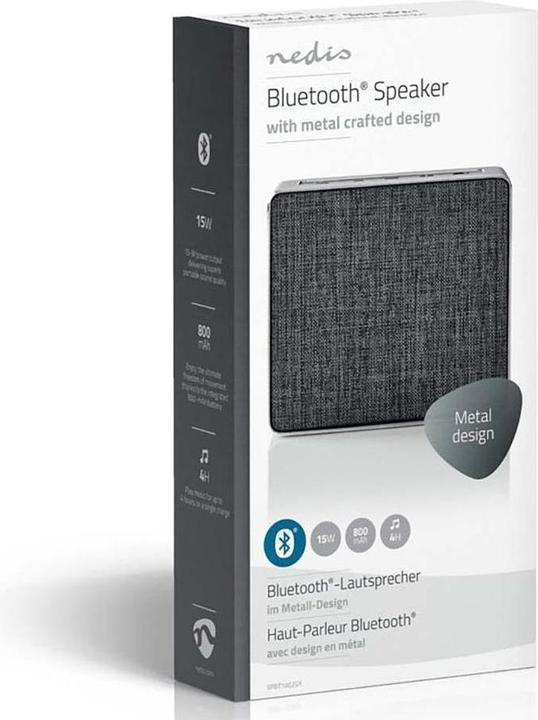 Actual product image Nedis SPBT-1002 Bluetooth Speaker Gun Metal Grey (20 h)