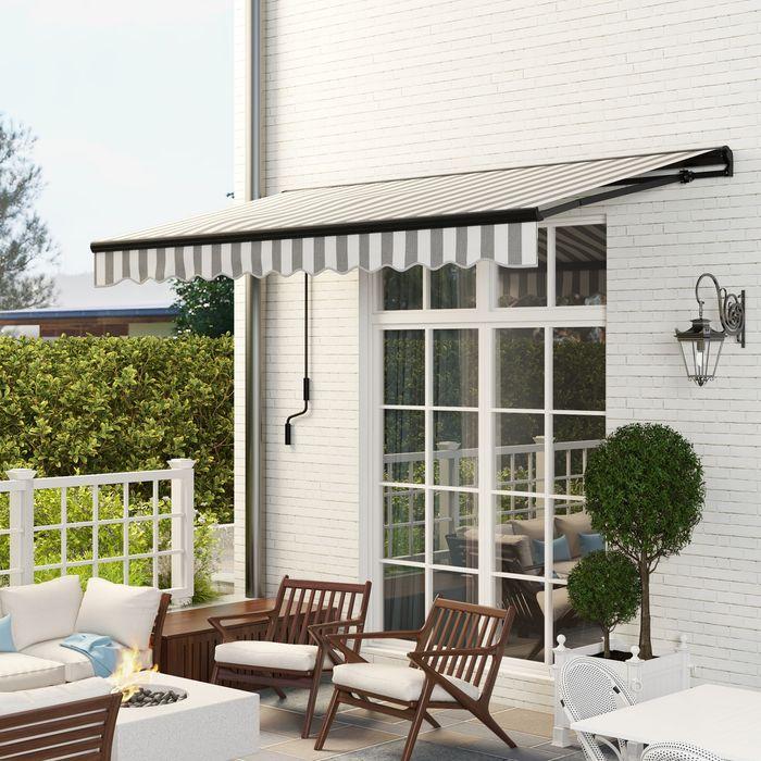 Immagine prodotto Swisshandel24 Tenda da sole per balcone, 350x250x150cm, resistente ai raggi UV30+, con telecomando, manovella (2.50 m)