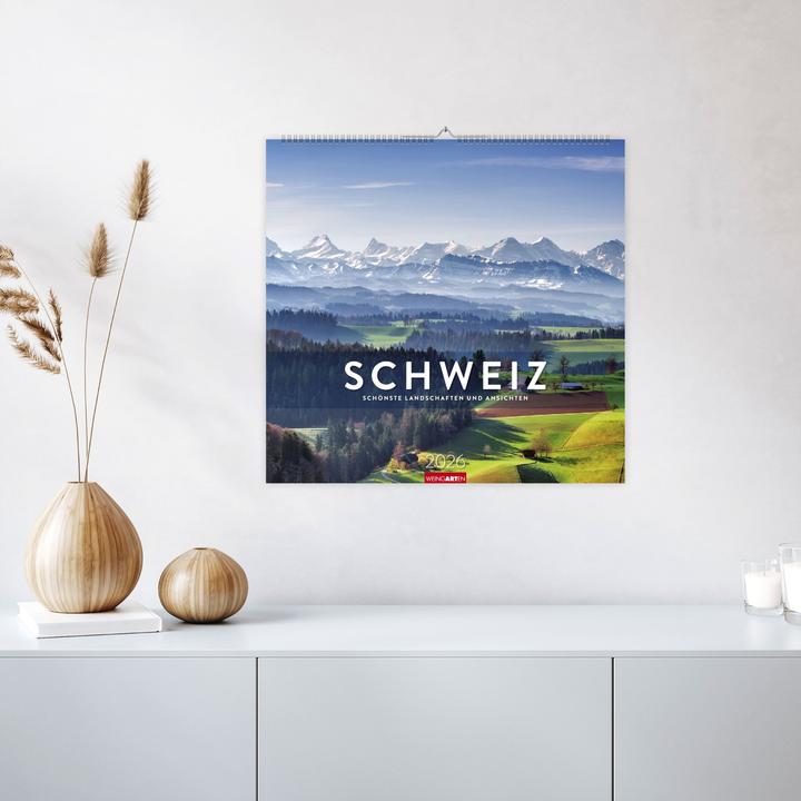 Produktbild Schweiz Kalender 2026 - Schönste Landschaften und Ansichten (48 x 46 cm, Harter Einband, Deutsch)