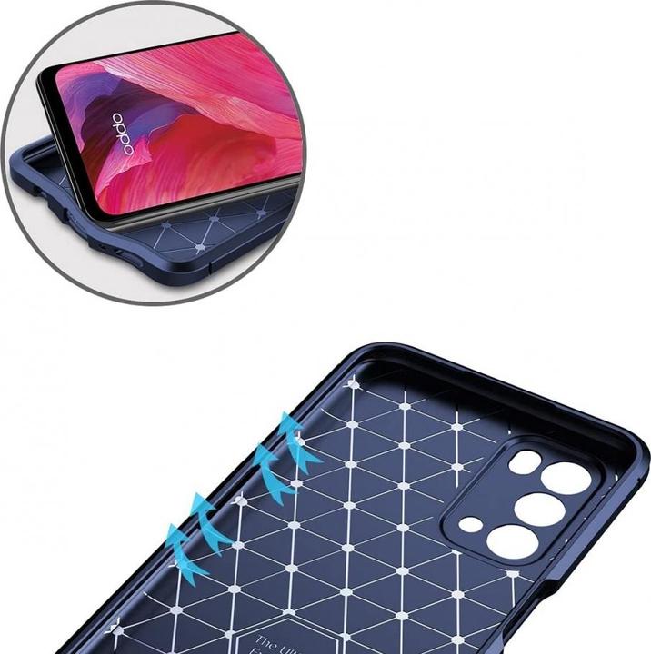Actual product image Screenguard Oppo A54 5G Hull Carbon Design TPU Case (Oppo A54 5G)