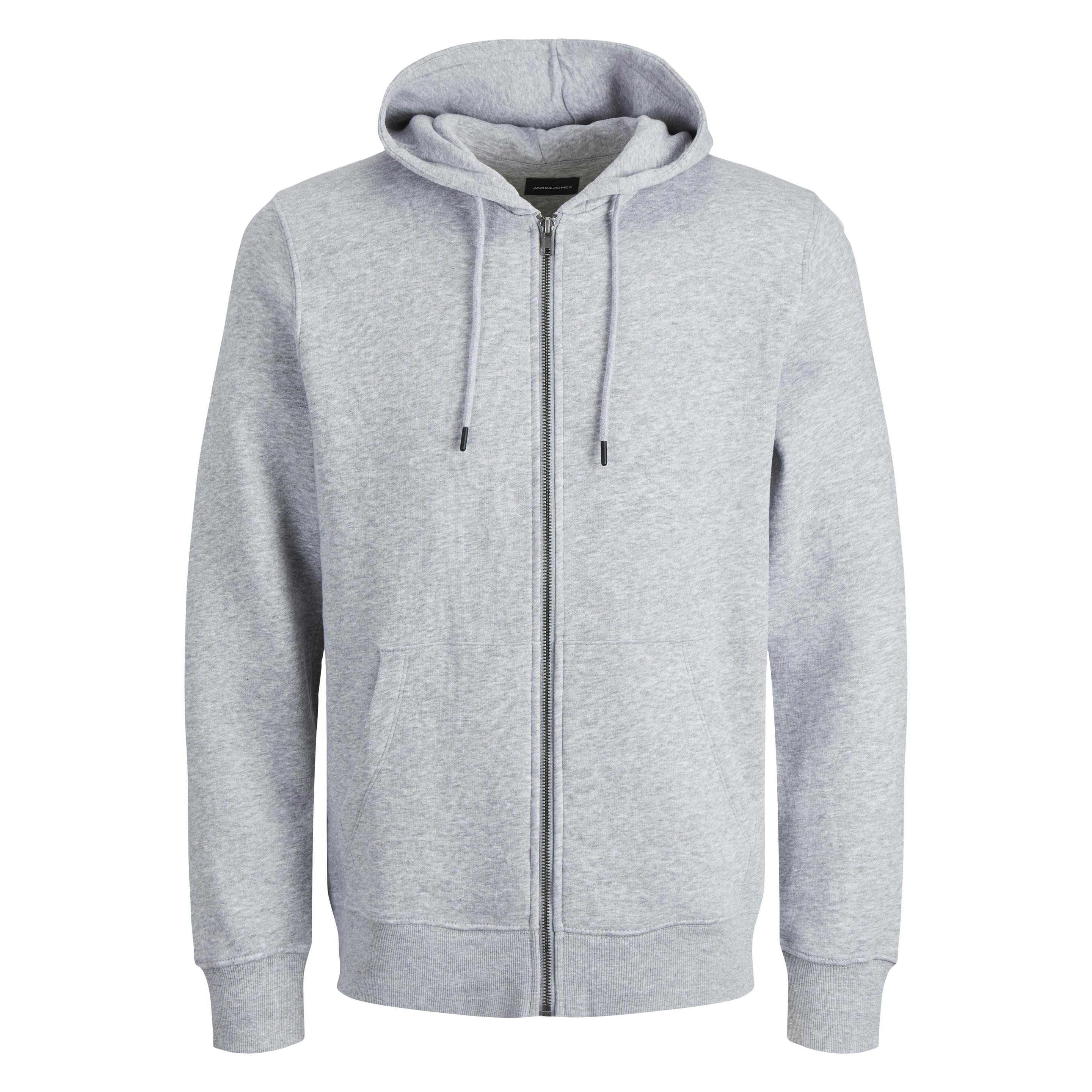 Jack & Jones, Herren, Pullover, Reissverschluss Plus Size Hoodie, Grau, (5XL)