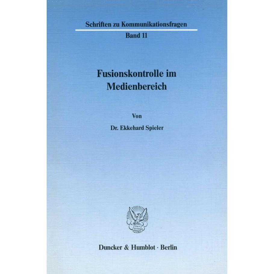 Fusionskontrolle im Medienbereich., Fachbücher