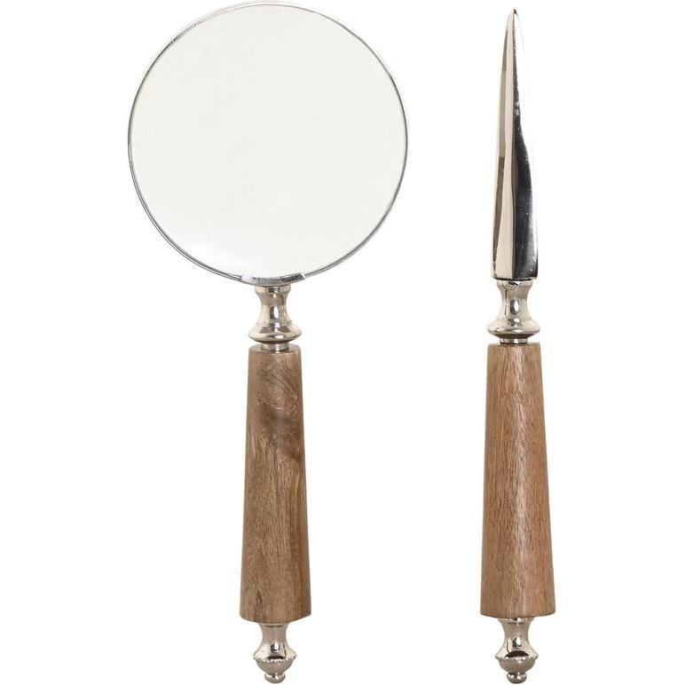 Esprit, Lente d'ingrandimento, Lupe Home Kristall Stahl Akazienholz 8 x 8 x 30 cm