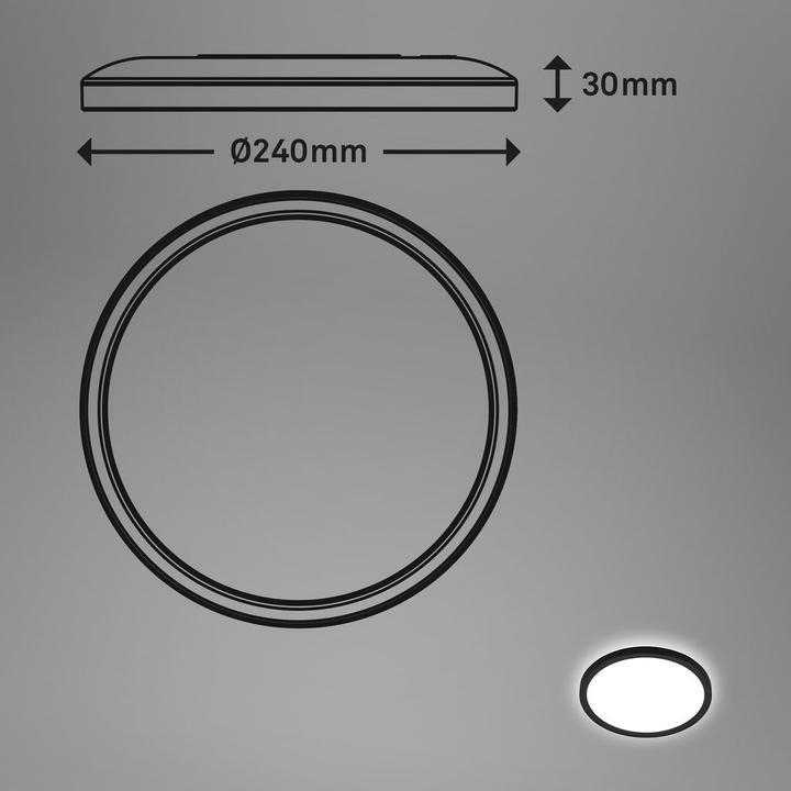Produktbild Briloner Ultraflaches LED Panel mit Backlight effekt + Microwave, IP44, schwarz (1900 lm)
