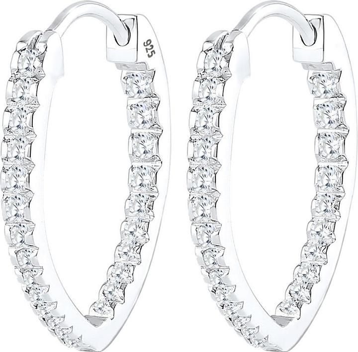 Immagine prodotto Elli Orecchini Creole con cristalli ovali di zirconio Argento 925 (Zirconia, Argento 925)