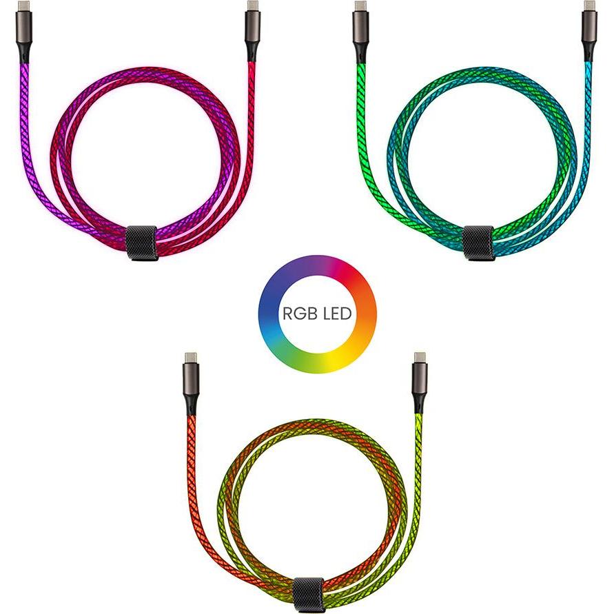 Thumbnail - Livoo USB C Typ C RGB-Schnellladekabel (1 m), USB Kabel