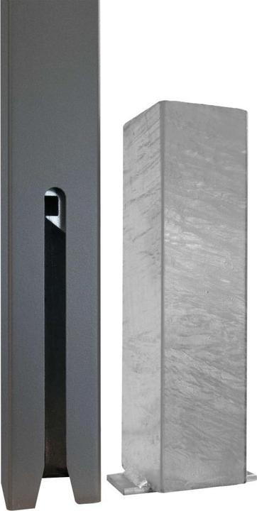 Moravia Absperrpfosten MORION 70x70 mm verzinkt, DB703 beschichtet, 0 Ösen