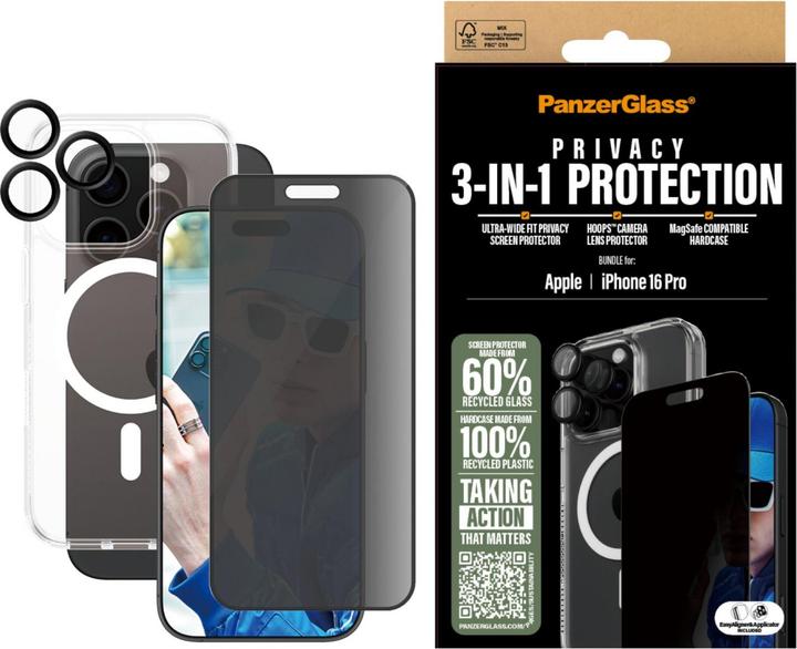 Produktbild PanzerGlass Privacy (1 Stück, Apple iPhone 16 Pro)