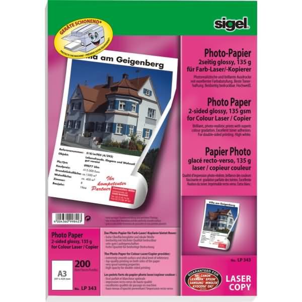 Immagine prodotto Sigel Carta fotografica laser (135 g/m², A3, 200 x)