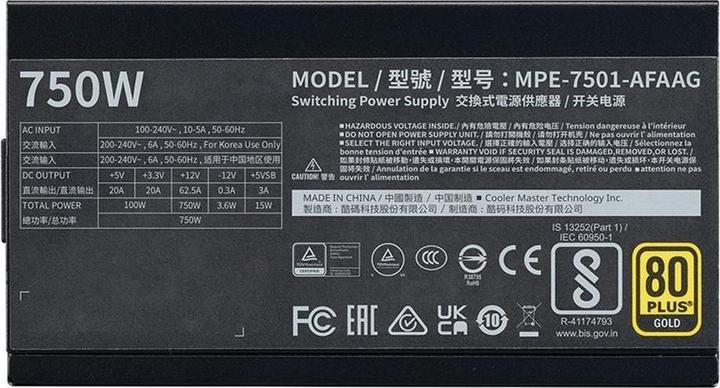 Produktbild Cooler Master MWE Gold 750 V2 ATX 3.1 (750 W)