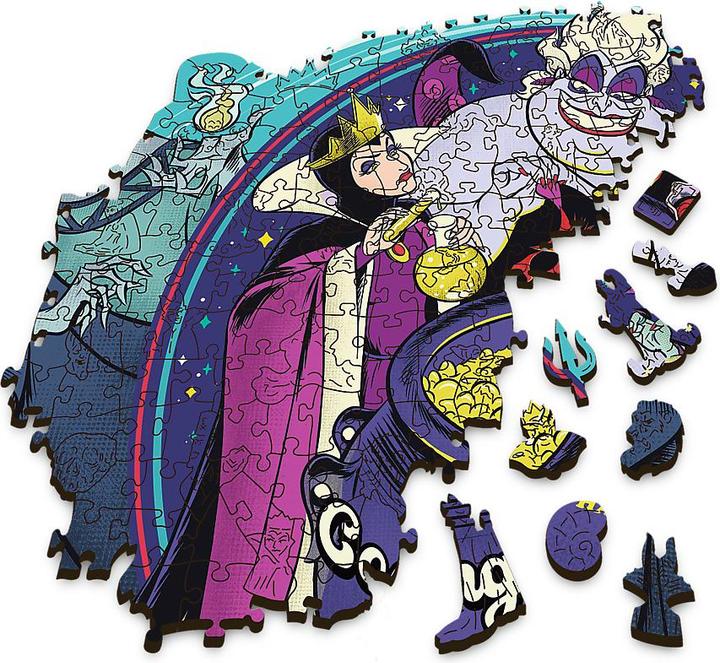 Immagine prodotto Trefl Puzzle in legno forma speciale 500 + 5 - Disney Villains (505 pezzi)
