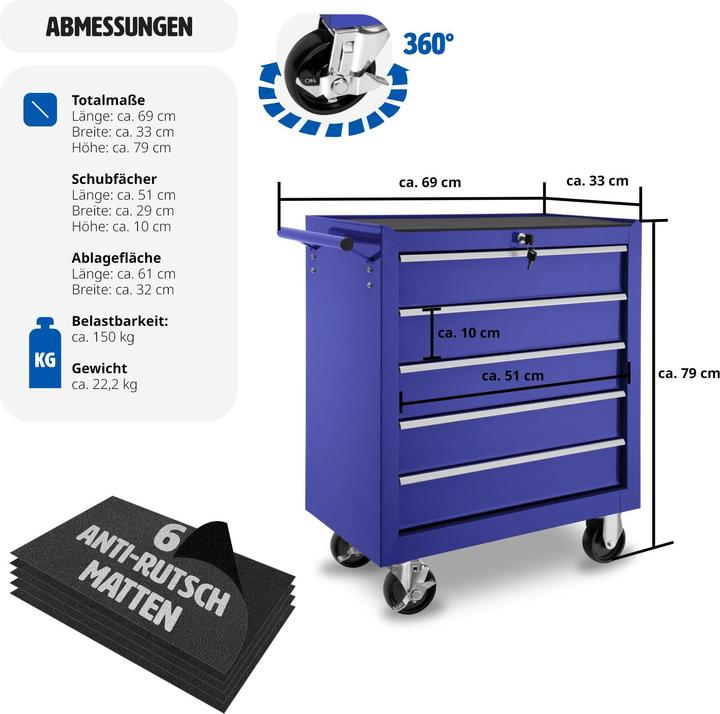 Image du produit tectake Chariot à outils (1 x)