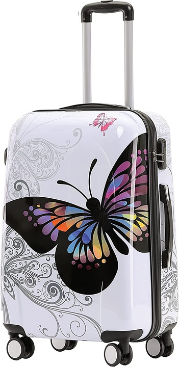 Image du produit Beibye Valise de voyage Butterfly, lot de 4(XL+L+M+S) (115 l, Bagage à main (jusqu'à 50l), M (50 - 90l), L (90 - 115l), XL (à partir de 115l))