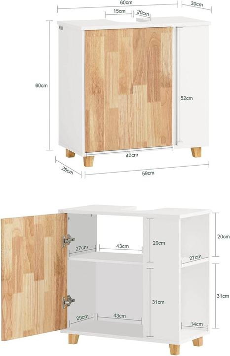 Produktbild SoBuy Waschbeckenunterschrank (59 x 29 x 60 cm)