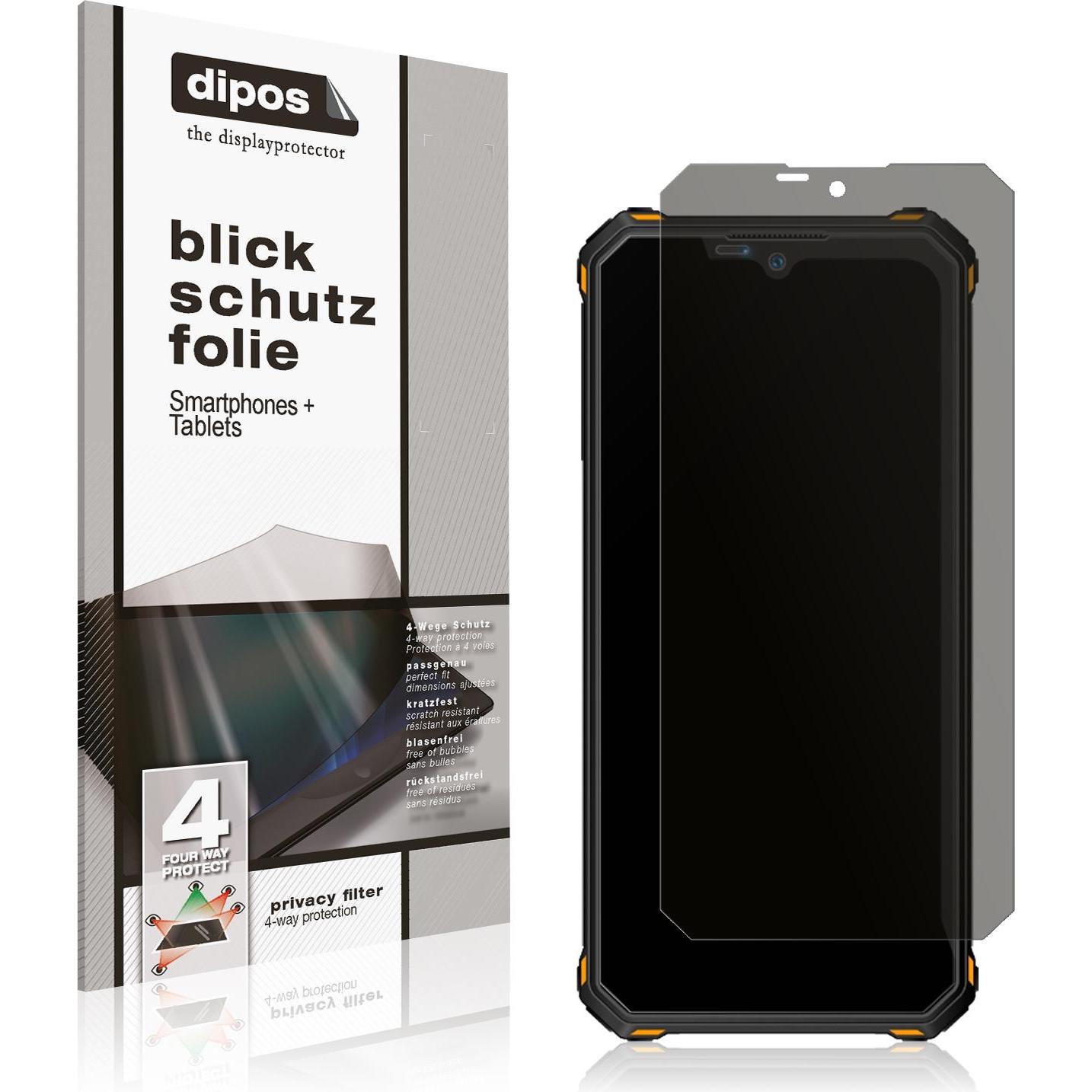 Dipos Blickschutzfolie 4-Way Privacy (1 Stück, Oukitel WP15), Smartphone Schutzfolie, Transparent