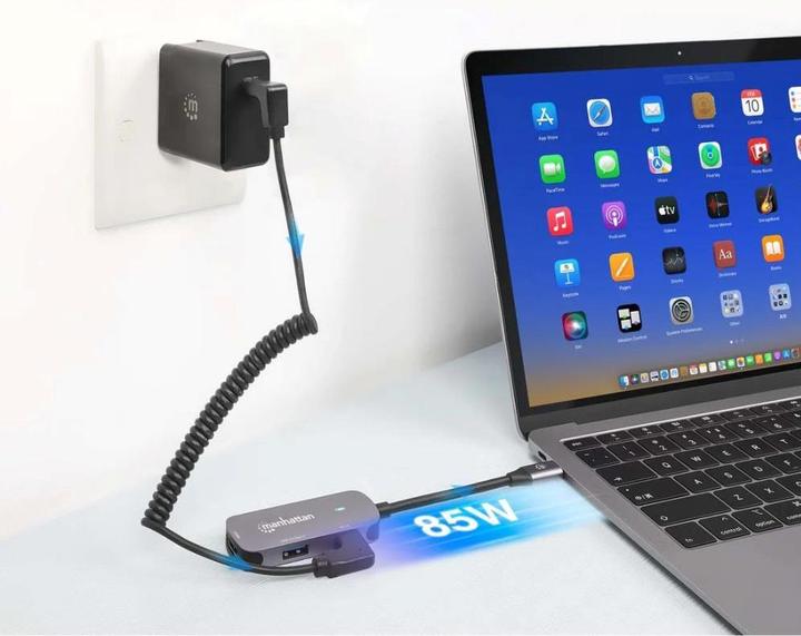 Produktbild Manhattan USB-C auf HDMI 3-in-1 Docking-Konverter mit Power Delivery (USB-C, 3 Ports)