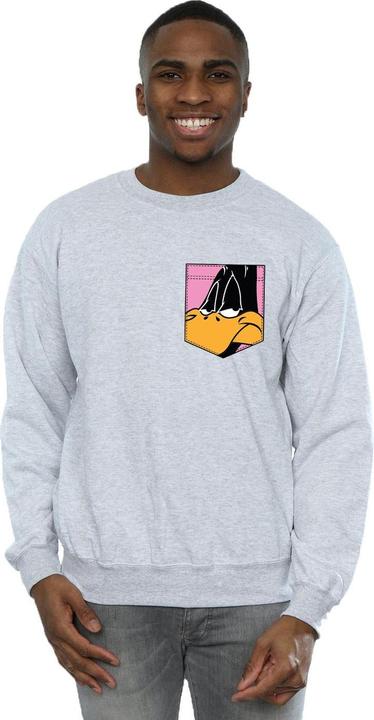 Produktbild Looney Tunes Daffy Duck Face Faux Pocket Sweatshirt (3XL)