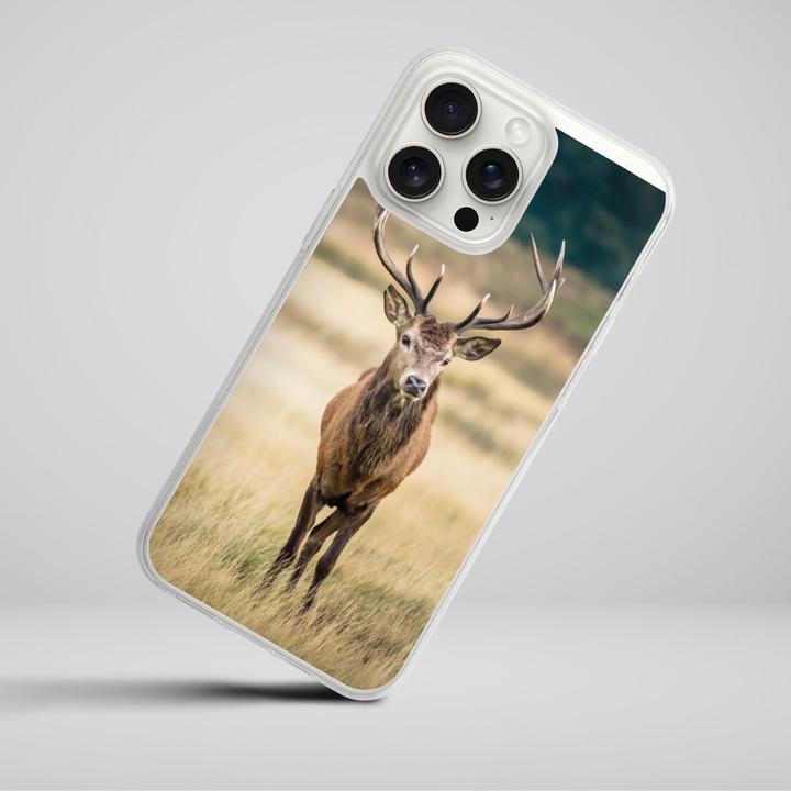 Produktbild DeinDesign Silikon Hülle für Apple iPhone 15 Pro Max Handyhülle Case Smartphone Schutzhülle Hirsch Wald Wiese (Apple iPhone 15 Pro Max)