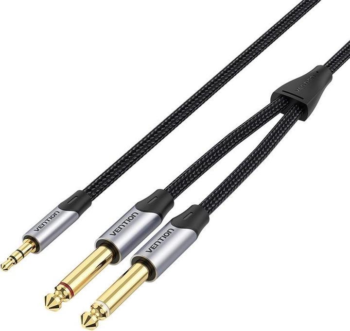 Produktbild Vention Audio cable 3.5mm male to 2x jack 6.35mm male BARHL 10m (10 m, 6.3mm Klinkenkabel)
