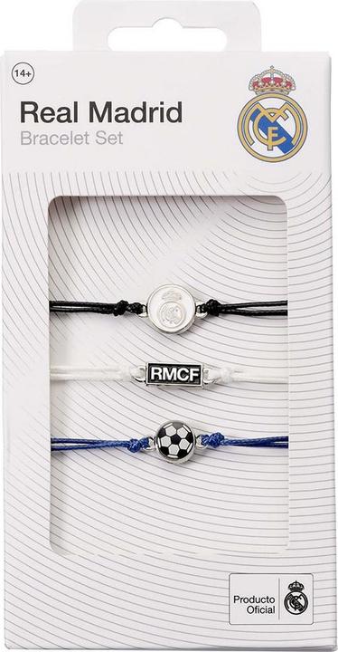 Actual product image Real Madrid CF Friendship Bracelet Set (Pack of 3) (14 cm, 100% synthetic material)