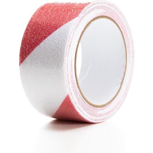 Perel, Klebeband, Anti-Rutsch-Band 5cm x 5m - Rot/Weiss (50 mm)