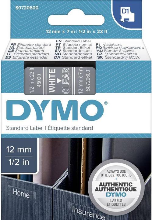 Immagine prodotto Dymo S0720600 Nastro standard (1.20 cm, Trasparente)