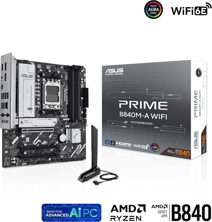 Productafbeelding ASUS PRIME B840M-A WIFI (AM5, AMD B840, mATX)