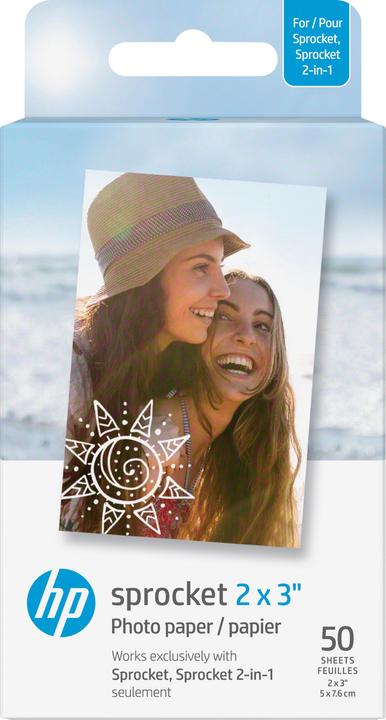 Produktbild HP Sprocket Fotopapier Zink (290 g/m², Foto (5x7.6cm), 50 x)