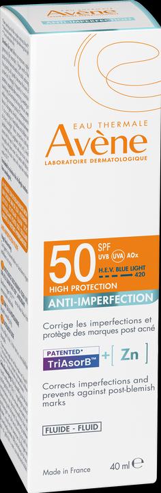 Nährwerte und Zutaten Avène Sun Anti-Unreinheiten Fluid SPF50 40ml (Sonnencreme Gesicht, SPF 50, 40 ml)