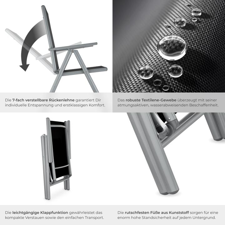 Produktbild tectake 4x Gartenstuhl