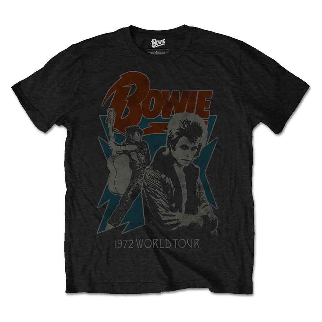 David Bowie, Herren, Shirts, 1972 World Tour, Schwarz, (M)