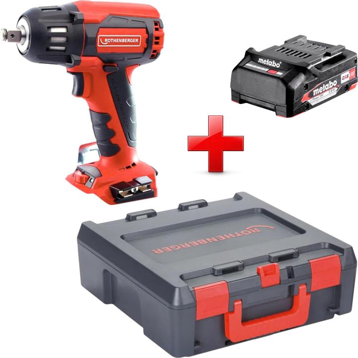 Produktbild Rothenberger RO ID400 Akku Schlagschrauber 18 V 400 Nm Brushless + 1x Akku 2,0 Ah + Rocase - ohne