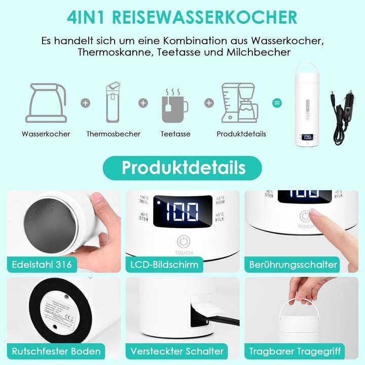 Produktbild Dreamhigh Reisewasserkocher für Auto (0.50 l)